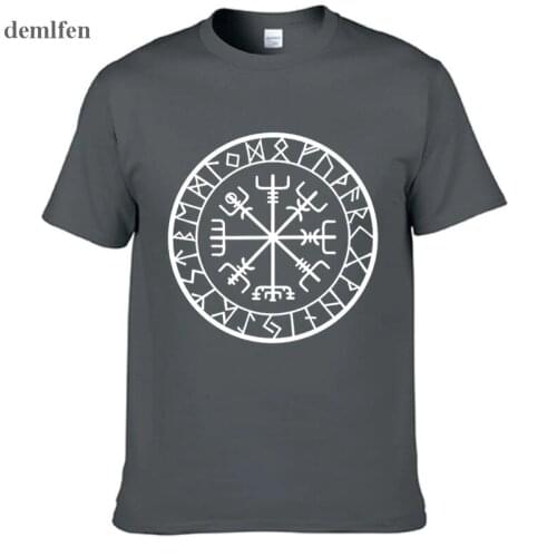 Novelty Compass Rune Print T-shirt Men Casual O-Neck Short Sleeve T Shirt 100% Cotton Fashion Tops Tees Male Brand T-Shirts