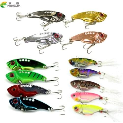 HENGJIA 1pc Winter Fishing Bait Metal Lures vib 5.5cm 11g blade Bass Baits VIB Lure Wobblers Fishing Tackle colorful
