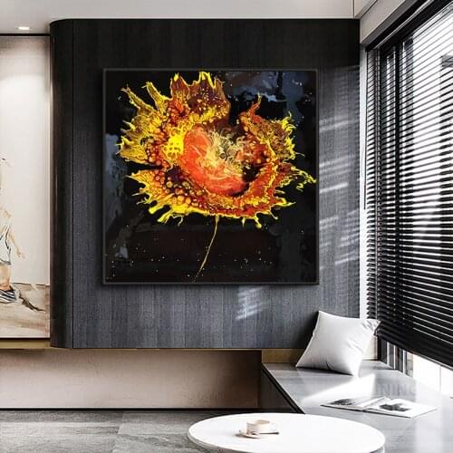 Abstract Graffiti Floral Canvas Painting Red Poppy Flower Wall Art Prints and Posters Home Decoration Bedroom Living Room Mural