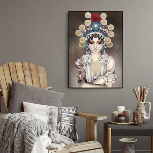 Chinese traditional figure Canvas Painting posters and print vintage Peking Opera face wall art Pictures for Living Room Bedroom