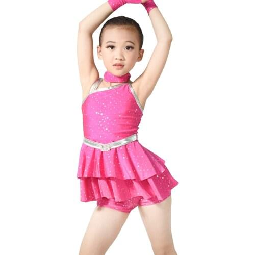 Girls' Jazz Dance Costume One-Piece Dance Cha Cha Recital Solo Performance Dance Dress Salsa Costume