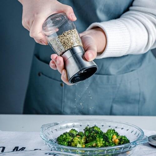 Pepper Grinder 2 in 1 Stainless Steel Manual Salt and Pepper Mill Grinder Spice Shakers Kitchen Tools Accessories for Cooking