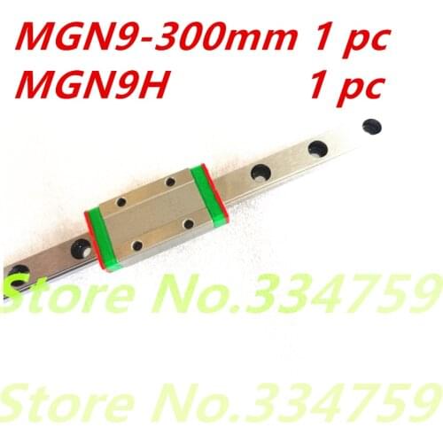 NEW Kossel 9mm miniature linear slide MGN9 300mm linear rail+ MGN9C or MGN9H linear block carriage XYZ cnc parts
