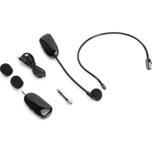 New Portable Professional Head-Wear Mic UHF Wireless Microphone For Voice Amplifier Computer (Black)