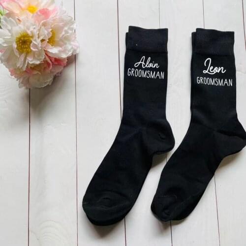 Personalized Wedding Socks DIY Name Groomsman Socks Father of the Bride Best Man Custom Name Party Accessory Wedding Gifts