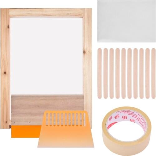 Complete Screen Printing Starter Kit Screen Printing Frame Inkjet Transparent Film Masking Tape Print Patterns Tool DIY Crafts