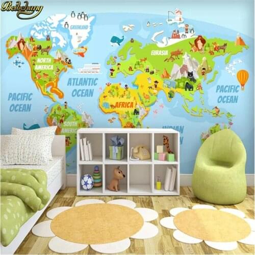 Beibehang Custom photo 3D wallpaper mural cute vector world map background wall papers home decor papel de parede infantil