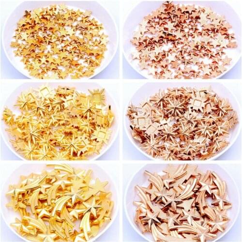 Starry sky series 100pcs 5 styles Gold Rose gold Plated Planet Moon Fastener Clasps For Jewelry DIY Accessories