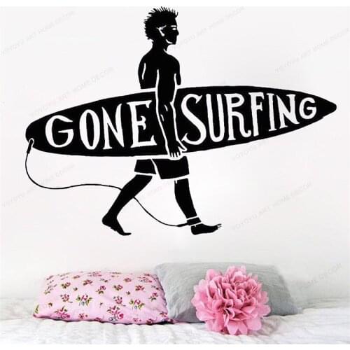 Sport Wall Decal Surf Beach Vinyl wall sticker cone surfing decor Home Bedroom Decoration Surfer art mural HJ796