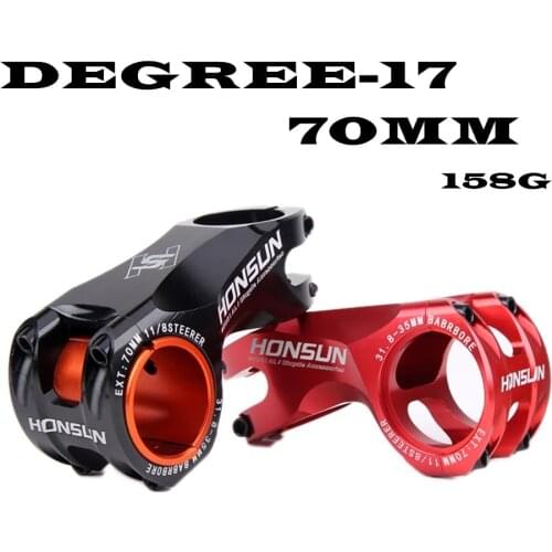 MTB 70mm Stem Ultralight -17 Degree CNC 35mm High-Strength Lightweight 31.8mm Stem for XC AM Mountain Road Bike Bicycle part