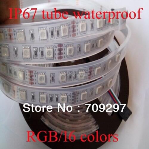 FREE DHL/FEDEX 100m/lot IP67 silicon tube 5050 RGB strip,300LED 16 colors waterproof DC 12V LED Strip,60LED/m m-99