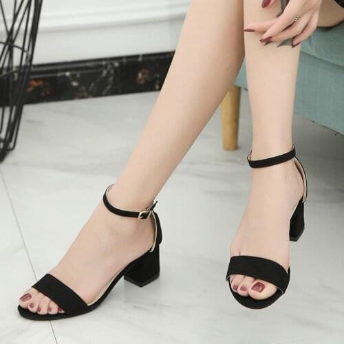 Ankle Strap High Heels Women Sandals Summer Shoes Ladies Open Toe Chunky High Heels Party Dress Sandals High Heels