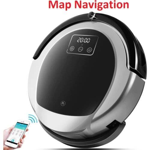 WiFi Smartphone AppControl 2D Map & Gyroscope Navigation,Memory,Schedule,UV Lamp,Water Tank Smart Robot Vacuum Cleaner B6009