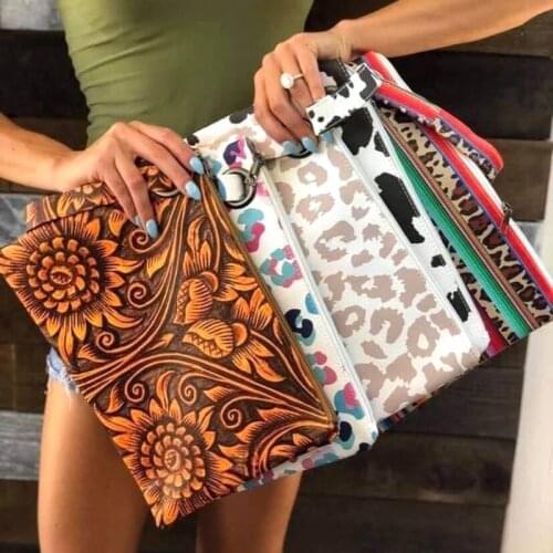 Clutch Bag Women 2021 Fashion Casual Sunflower Leopard Cow Pattern Pattern Clutch Bag Ladies Purses and Handbags