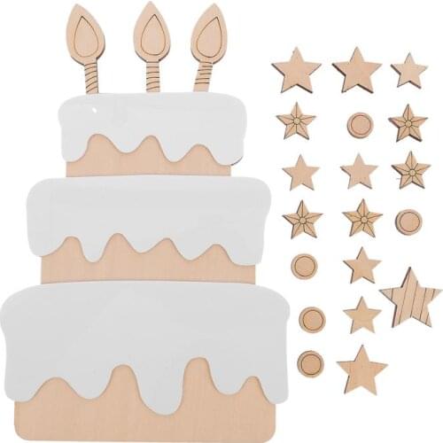 1 Set Wooden Birthday Wall Birthday Theme Cards Wall Decorative Prop Background Decor