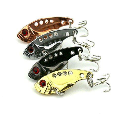 1 piece 3.5cm 3D Eyes Fishing bait Metal VIB Fishing Lure Bass Crank bait Fishing Spinner Blade 10 # fishing Hooks
