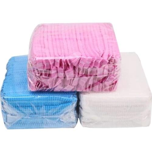 100 Pcs Disposable Non Woven Microblading Fabric Permanent Sterile Hat For Eyebrow Tattooing Catering Hat Makeup Hair Net Caps