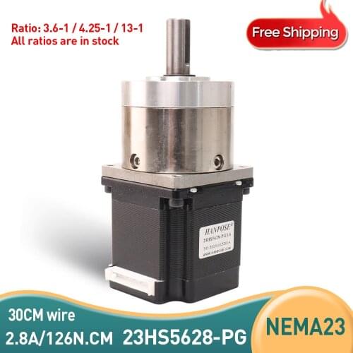Usongshine 4-lead Nema23 Stepper Motor 57 motor Extruder Gear Stepper Motor Ratio 3.6:1 Planetary Gearbox Nema 23 23HS5628