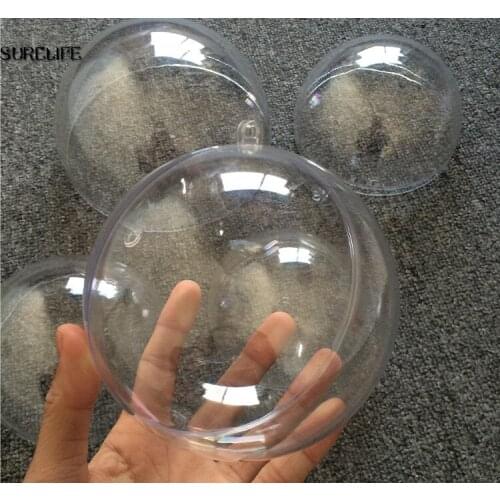 20pcs 10cm Romantic Design Christmas Decorations Ball Transparent Can Open Plastic Christmas Clear Bauble Ornament Gift Present