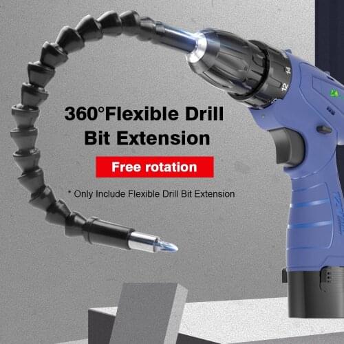 200/250/ 275/300/400mm 360° Flexible Shaft Drill Bit Extension Flexible Extension Bits Soft Shaft Hexagon 1/4'' for Power Drills