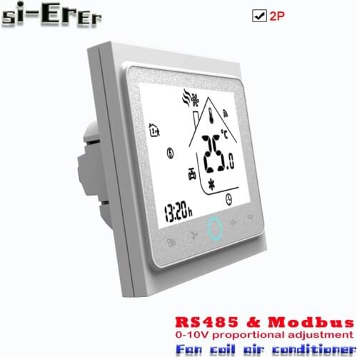 95-240VAC,24VAC RS485 Proportioneel valve 0-10V signaal control 2Pipe cool heat Air Conditioning Type fan coil unit thermostat