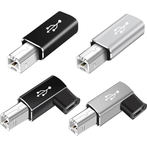 USB C Female toType B Midi Adapter Aluminum Alloy for Controller Electronic Keyboard Drum Printer Scanner Interface Conversion