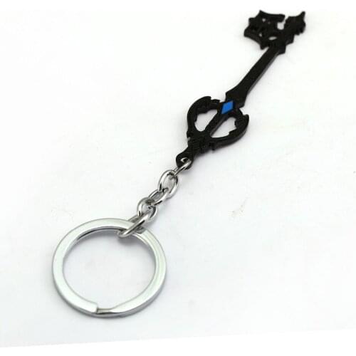 Kingdom Hearts Keychains Cosplay Accessories Black Metal Alloy Sora Key Chains For Women Men Jewelry Cartoon Gifts