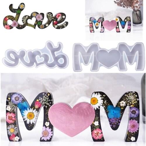 Large Mom Love Letter Pendant Resin Mold Mother 's Day Love Sign Word Mold Silicone Mold Epoxy Resin Molds Craft Tool