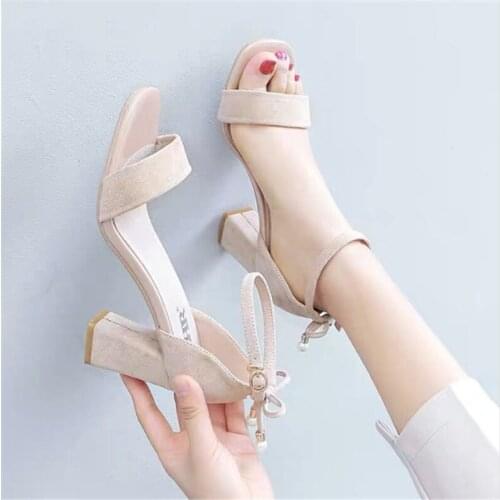 European and American fish mouth Baotou back empty solid color spot buckle 2021 new summer elegant fashion sandals women sandals