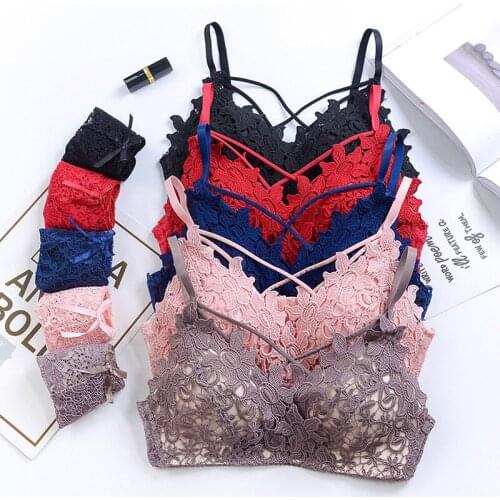 Hot Sexy Lace Embroidery Bralette Spring And Summer Girl Underwear Small Chest Push Up Bra Wireless Lingerie 6 colors