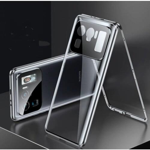Metal Magnetic Adsorption Phone Case for Xiamo Mi 11 Ultra Tempered Glass Cover for Xiaomi Mi 11 Lite Mi 11 Pro Protection Coque