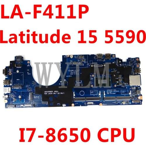 CN 0630XH 0GKGF4 0T3DH8 I7-8650 CPU Laptop motherboard For Dell Latitude 15-5590 DDM80 LA-F411P mainboard 100%Tested Working