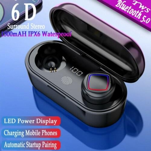 Hot Wireless TWS Bluetooth 5.0 Headsets Sound Music Earbuds Stereo Bass Waterproof Mini Sports Gaming Earphones 2019 New