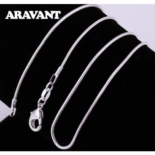 Hot Sale 925 Silver High Quality 1MM Snake Chains Women Fashion Necklaces Jewelry Gift