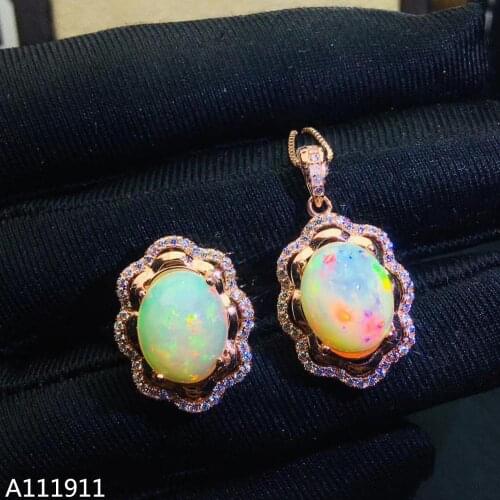 KJJEAXCMY fine jewelry 925 sterling silver inlaid Natural opal popular pendant ring Female suit support detection classic