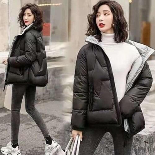 Lightweight Padded Jacket Womens Short 2021 Winter New Loose Bread Clothes Thick Womens Clothing Fashion Wild Female Coat