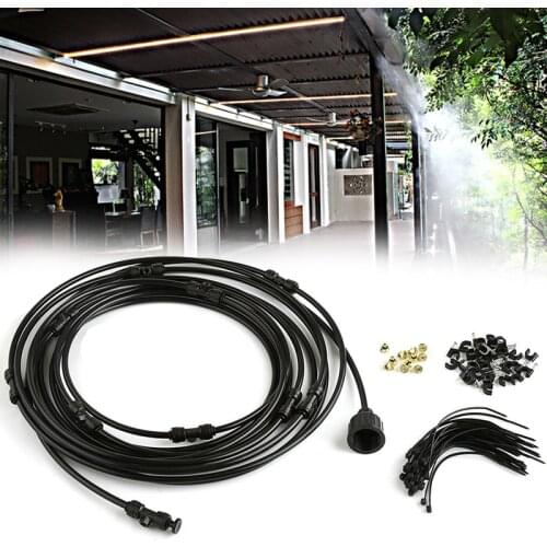 Multifunction 6/9/12/15/18m Water Pipe Outdoor Cooling Patio Mist System Fan Cooler Water Misted Garden Spray Misting System