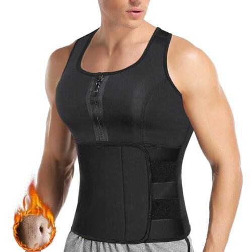 Men Fitness Sauna Vest Body Shaper Abdomen Reducing Shapewear Sweat Corset Top Shirt Waist Trainer Slimming Belt Fat Burning
