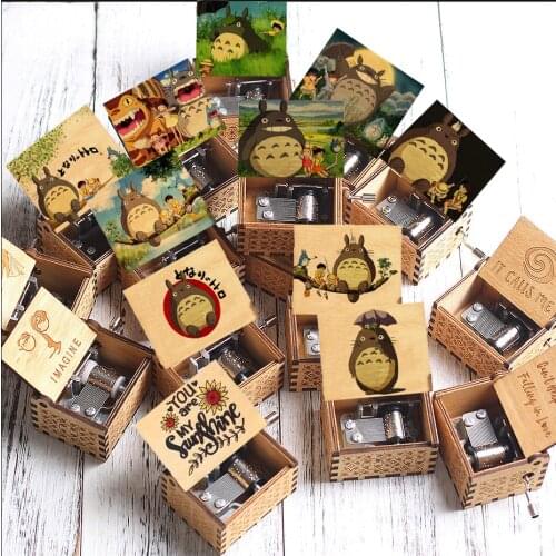 Antique Hand-Cranked Music Box Sailor Moon Jurassic Park Queen Wooden Theme Musical Box Decor Birthday Valentines Day Gift