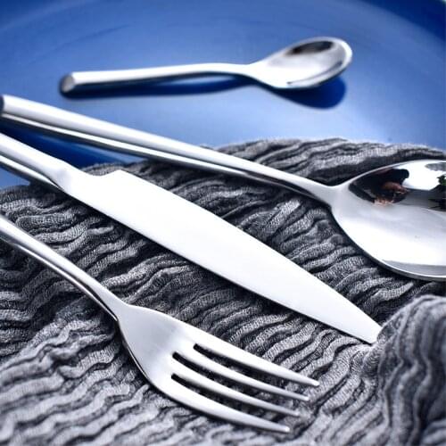 Thick Stainless Steel Cutlery Set Metal Forks And Spoon Set Household Simple Dinnerware Eco Friendly Kitchen Accessories