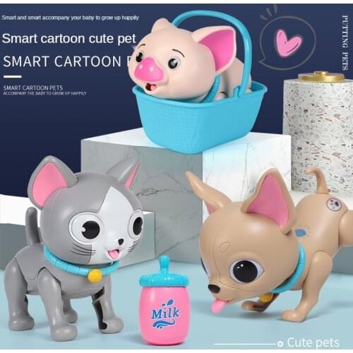 New Creativity Intelligent Breastfeeding Keep A Pet Cute Pig Kitten Puppy Simulation Electric Machine Animal Mini Toy Kids Gifts