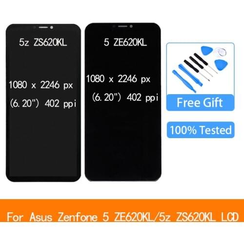 Original For 6.2" Asus Zenfone 5 2018 ZE620KL LCD Display Screen+Touch Panel Digitizer For Zenfone 5Z ZS620KL X00QD +Frame