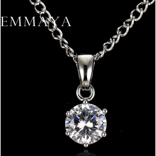 Emmaya Round Cut AAA Zircon Pendant Necklace Fashion Cheap Necklaces for Women Wedding and Engagement Jewelry Lowest Price
