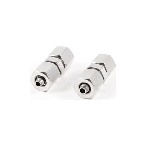 2PCS Straight 2 Ways Pneumatic Quick Couplers Adapter for 2.5mmx4mm Air Tube
