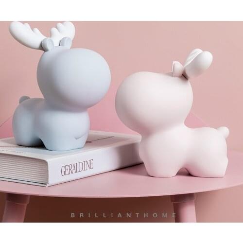 Lovely Resin Elk Piggy Bank Cash Box Coin Bank Funny Money Box For Kids Money Safe Home Decoration For Children Room Kids Gift