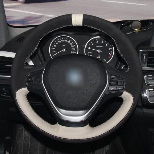 Hand Sew Genuine Leather Suede Car Steering Wheel Cover for BMW F20 F21 F22 F23 F30 F31 F34 F32 F33 F36