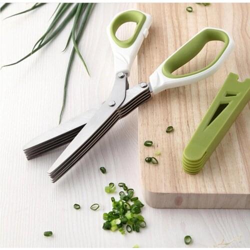 Family kitchen with stainless steel multi-layer scallion scissors