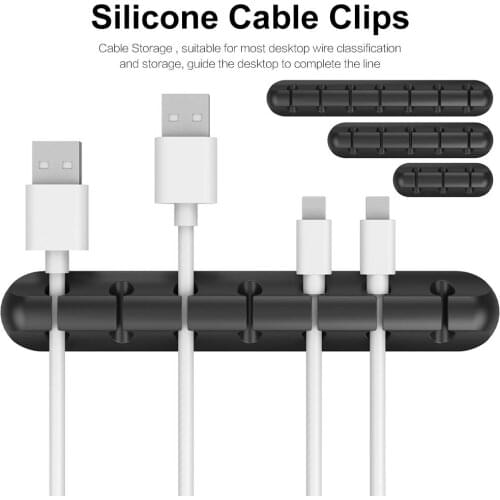 3/5/7 Slots Cable Clips Silicone Cord Organizer Cable Management For Office Home Car For USB Cable, Mouse Cable, Audio Cable