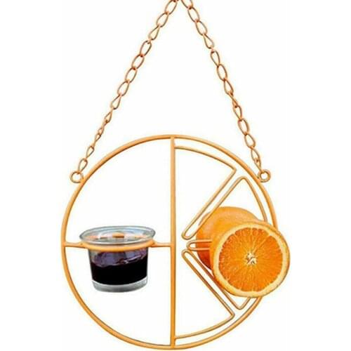 Outdoor Garden Hanging Feeders Bird Hummingbird Drinking Feeder Metal Orange Pet Fruit Vegetable Feeding Supplie