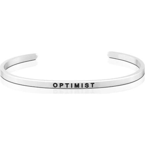 N-r 4mm Optimist Inspirational Bracelets for Personalized Cuff Bangle Mantra Quotes Jewelry Friend Gifts for Her